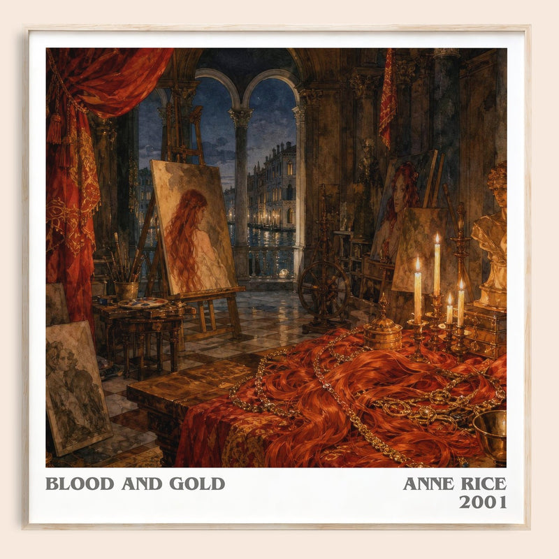 Blood And Gold literary book poster by Anne Rice – framed literary art print