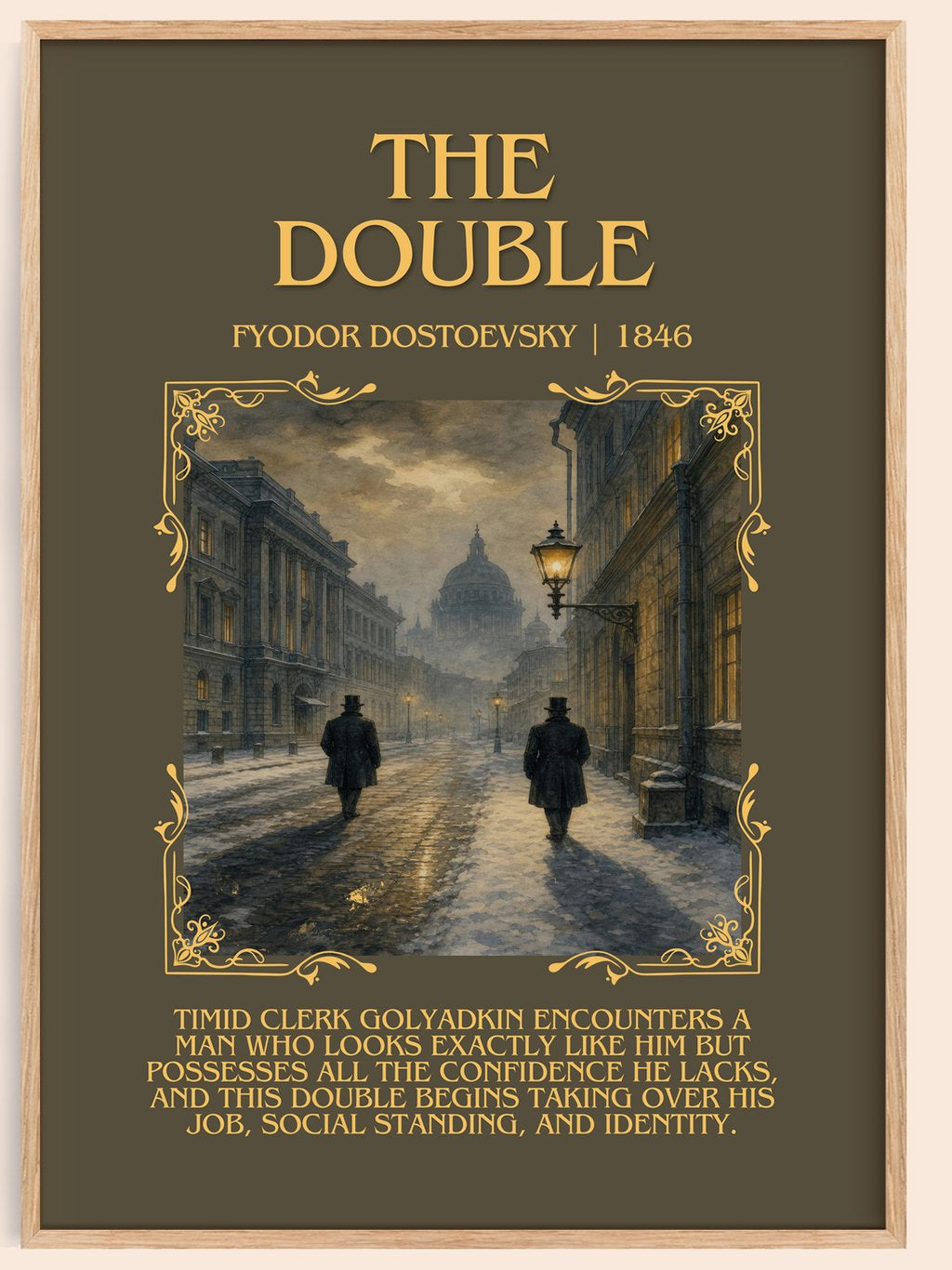 The Double Minimalist Book Poster by Fyodor Dostoevsky – book poster