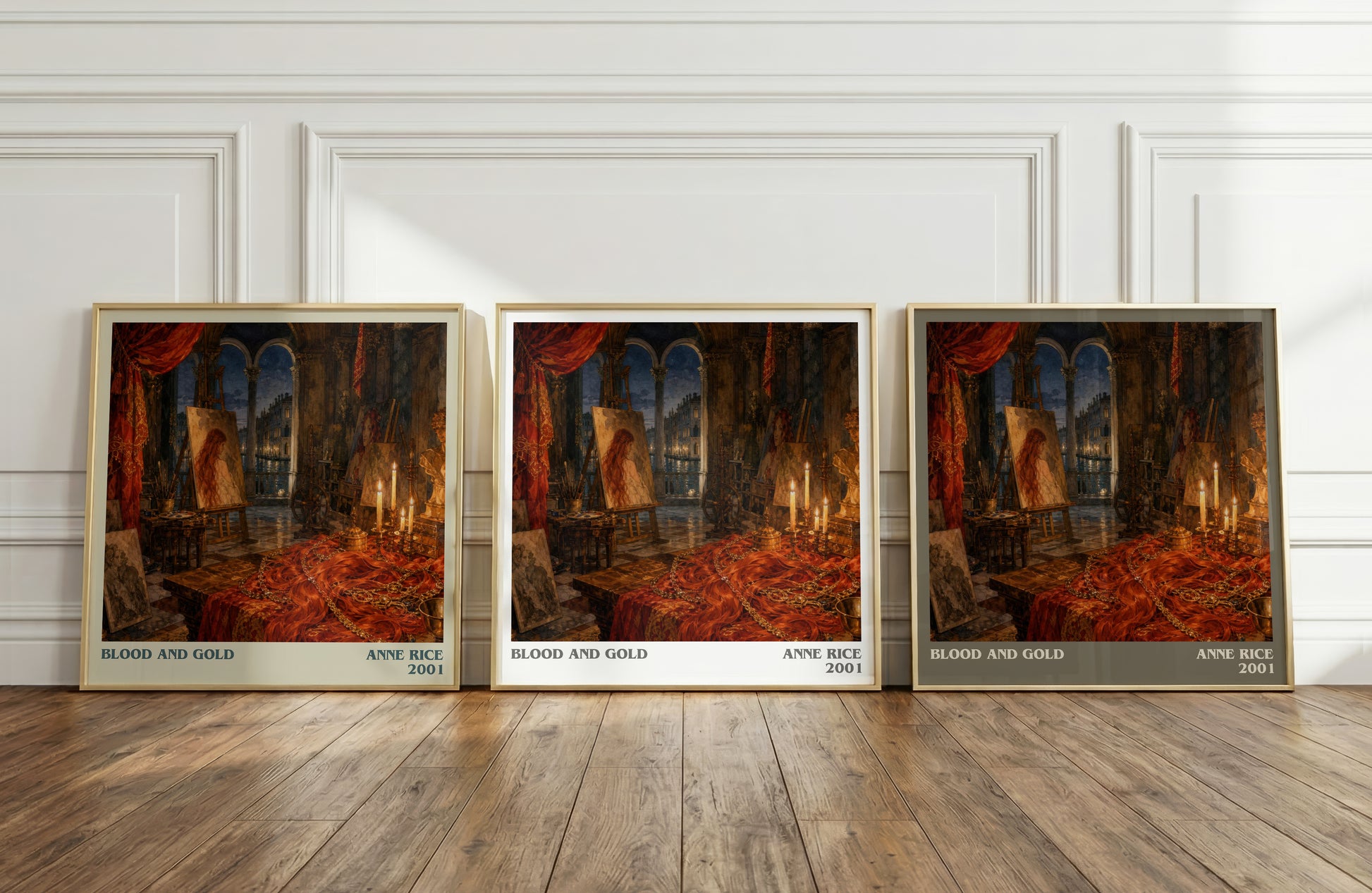 Blood And Gold literary art print colour and style options – Anne Rice book art