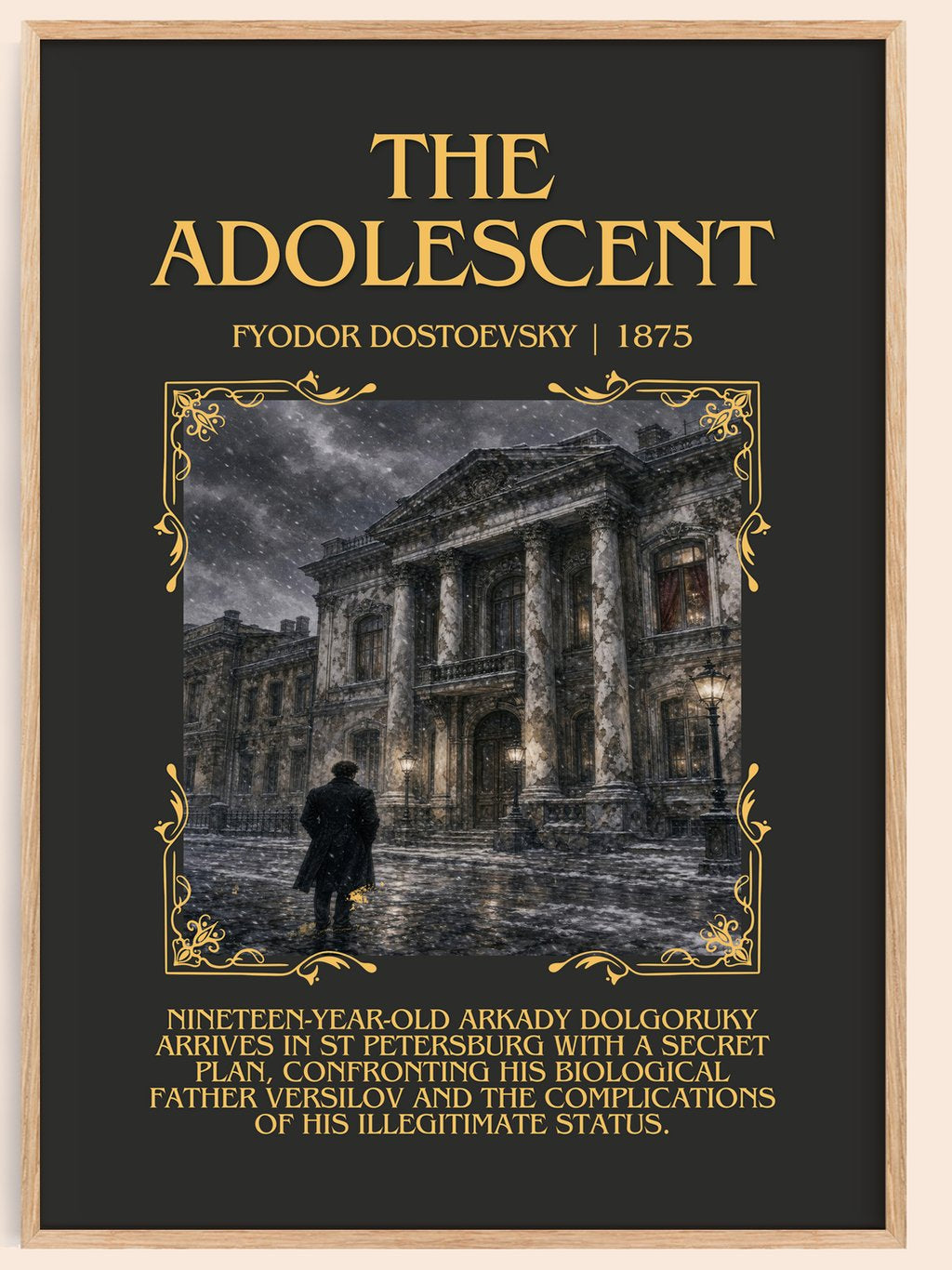 The Adolescent Minimalist Book Poster by Fyodor Dostoevsky – book poster