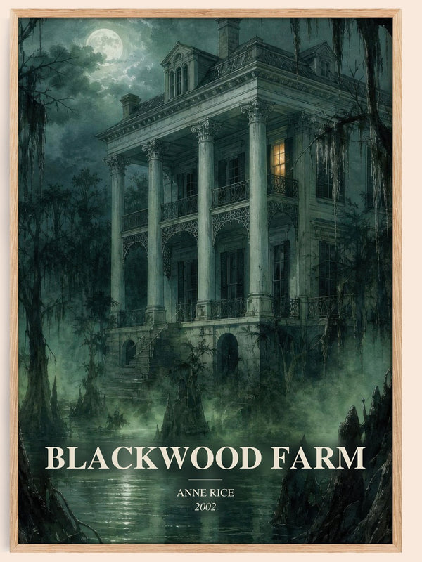Blackwood Farm watercolour book poster by Anne Rice – framed literary art print