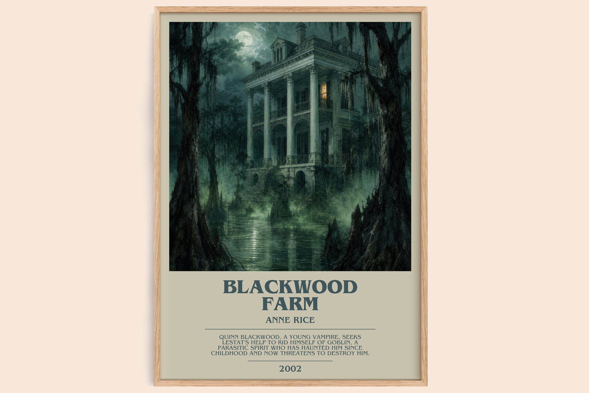 Blackwood Farm bookish book poster by Anne Rice – framed literary art print