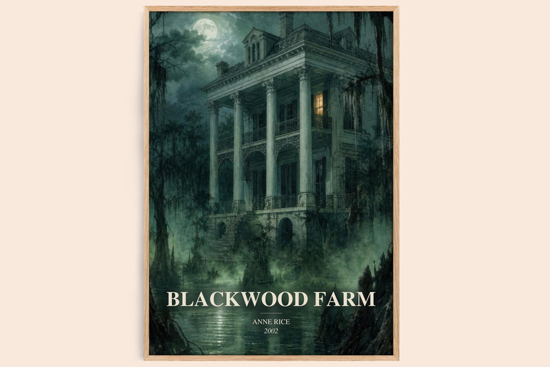 Blackwood Farm watercolour book poster by Anne Rice – framed literary art print