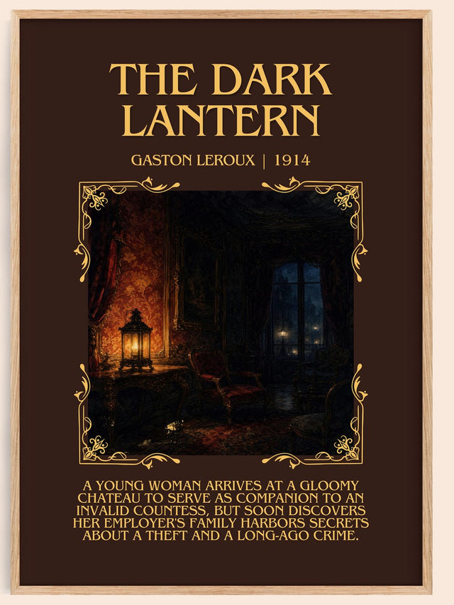 The Dark Lantern Minimalist Book Poster by Gaston Leroux