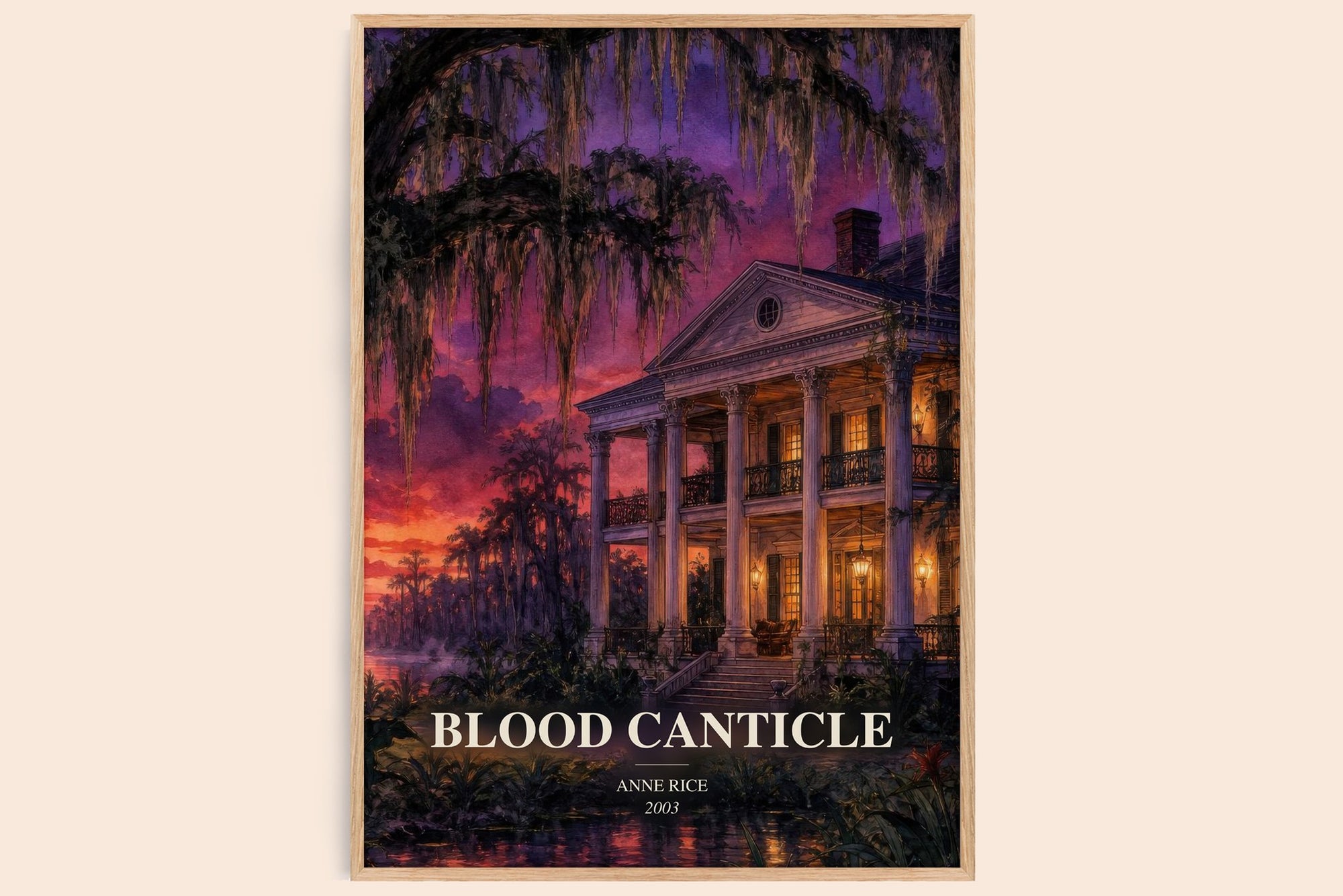 Blood Canticle watercolour book poster by Anne Rice – framed literary art print