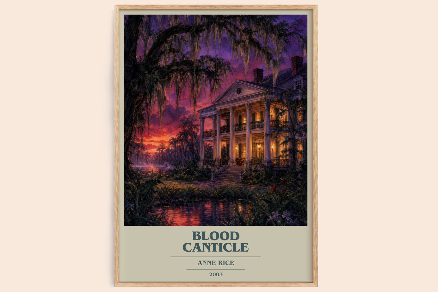 Blood Canticle book cover book poster by Anne Rice – framed literary art print