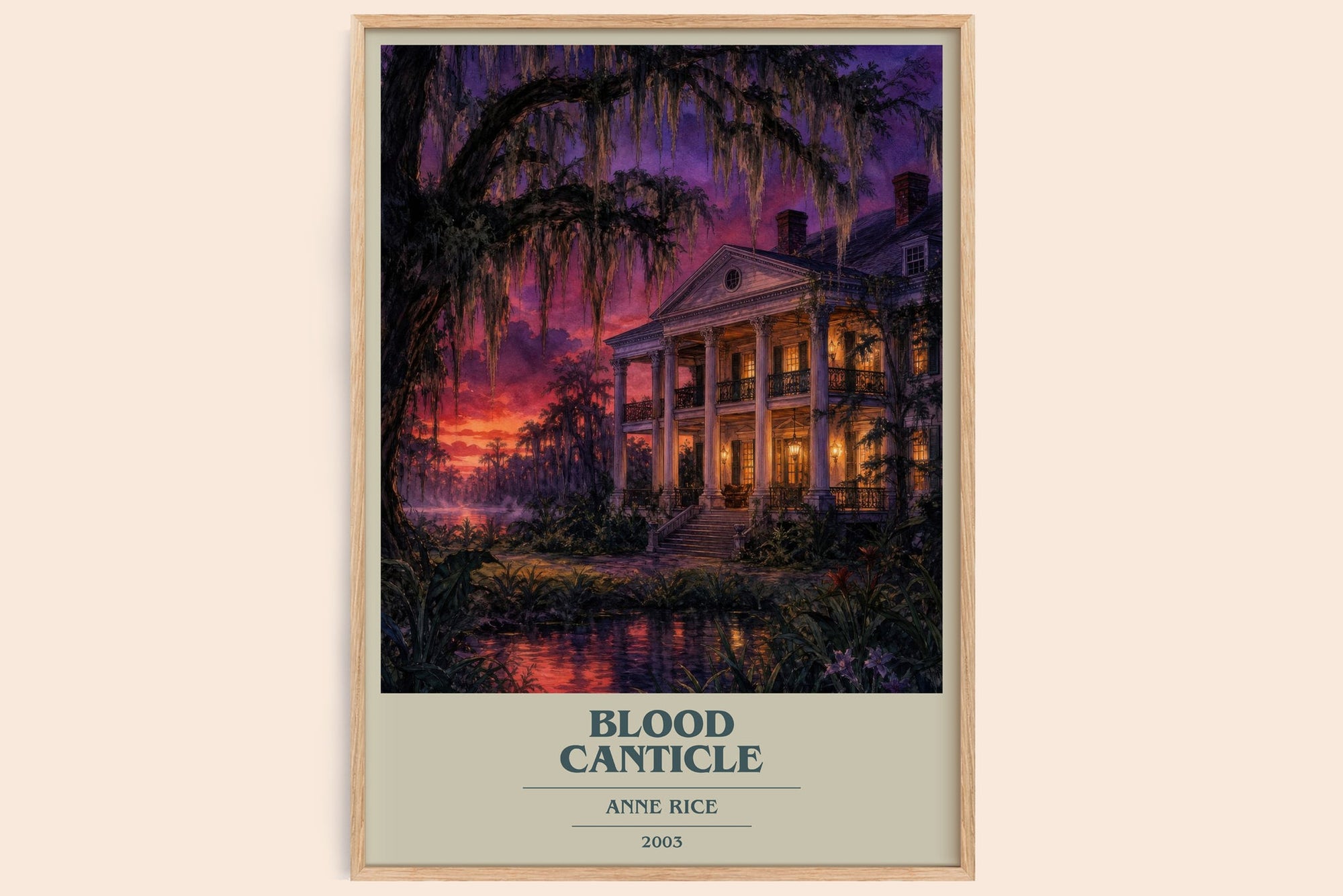 Blood Canticle book cover book poster by Anne Rice – framed literary art print