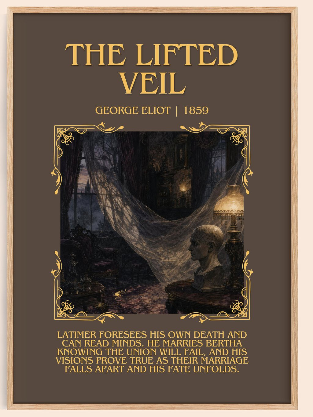 The Lifted Veil Minimalist Book Poster by George Eliot – book poster