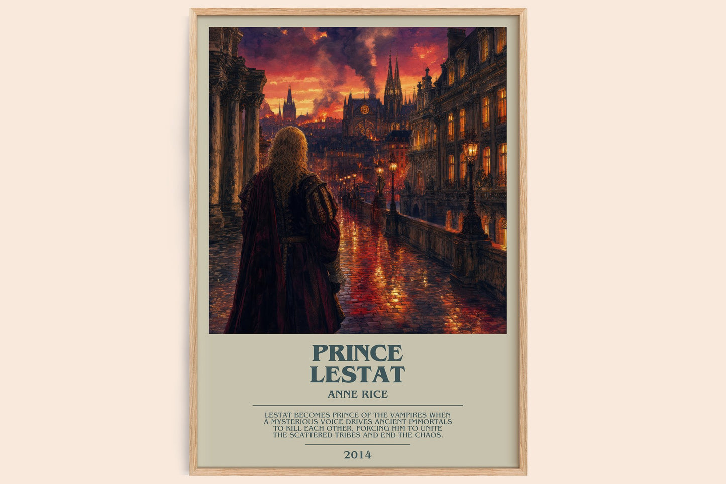 Prince Lestat bookish book poster by Anne Rice – framed literary art print