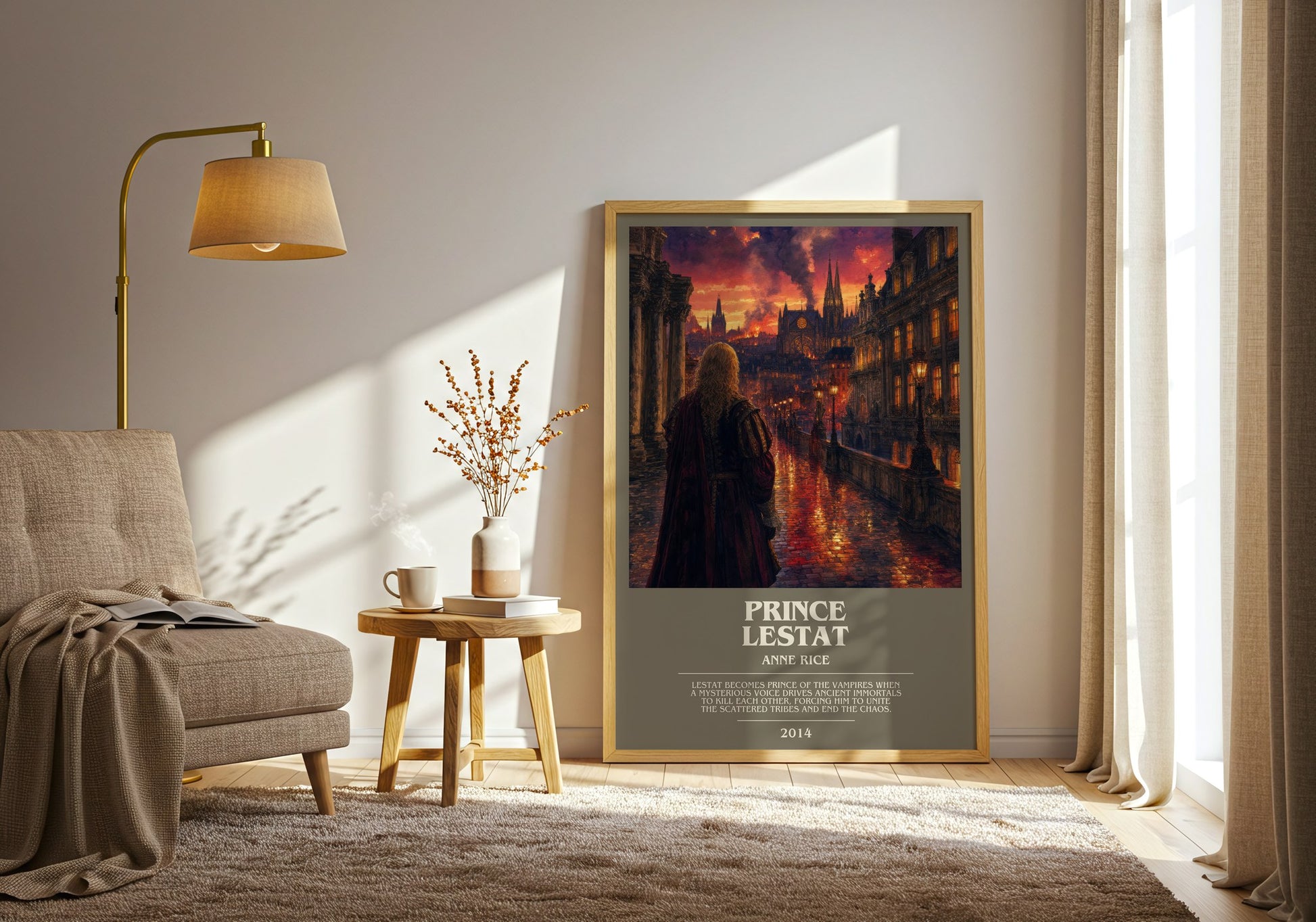 Prince Lestat bookish print on bookshelf – Anne Rice fan gift