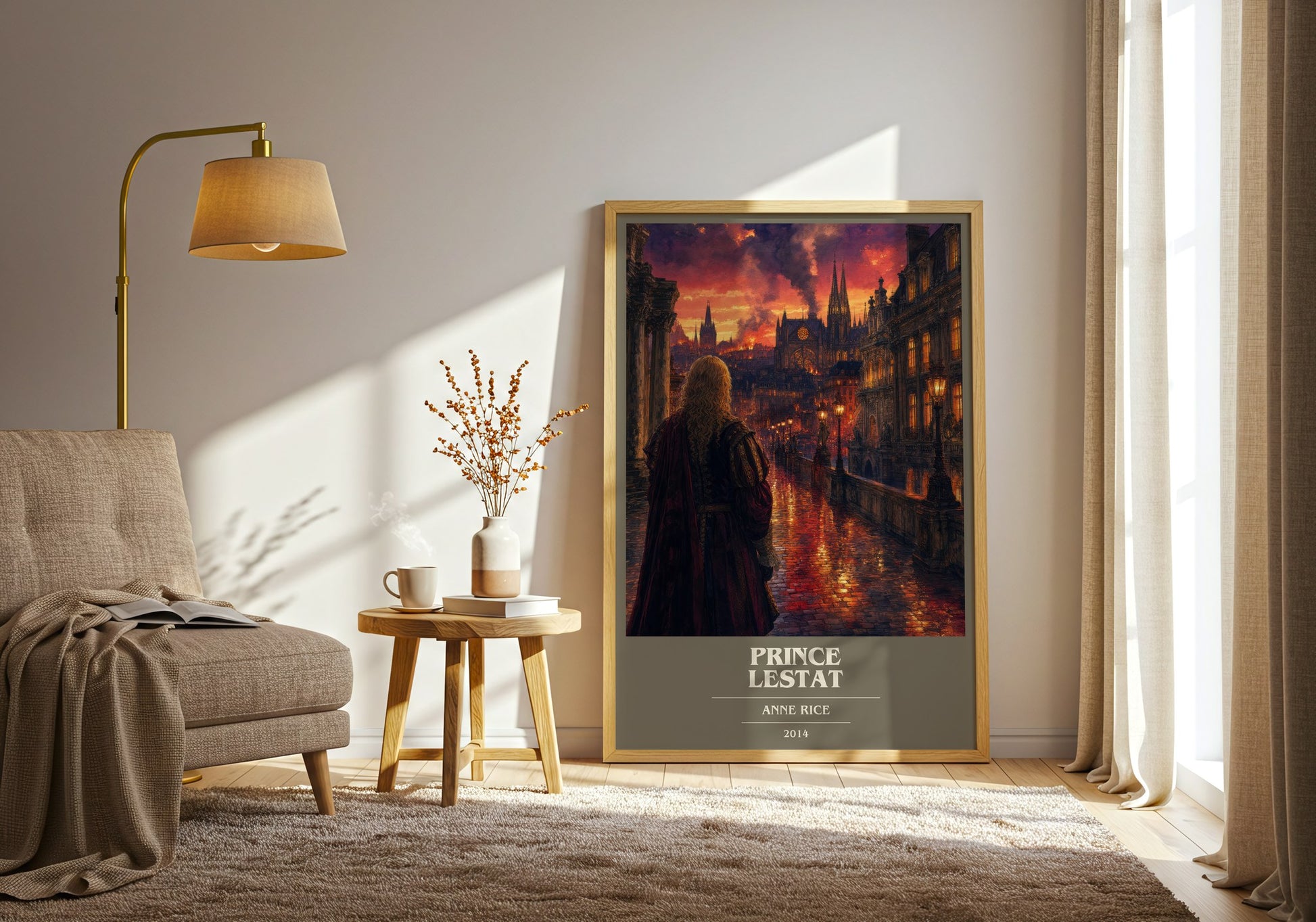 Prince Lestat book cover print on bookshelf – Anne Rice fan gift