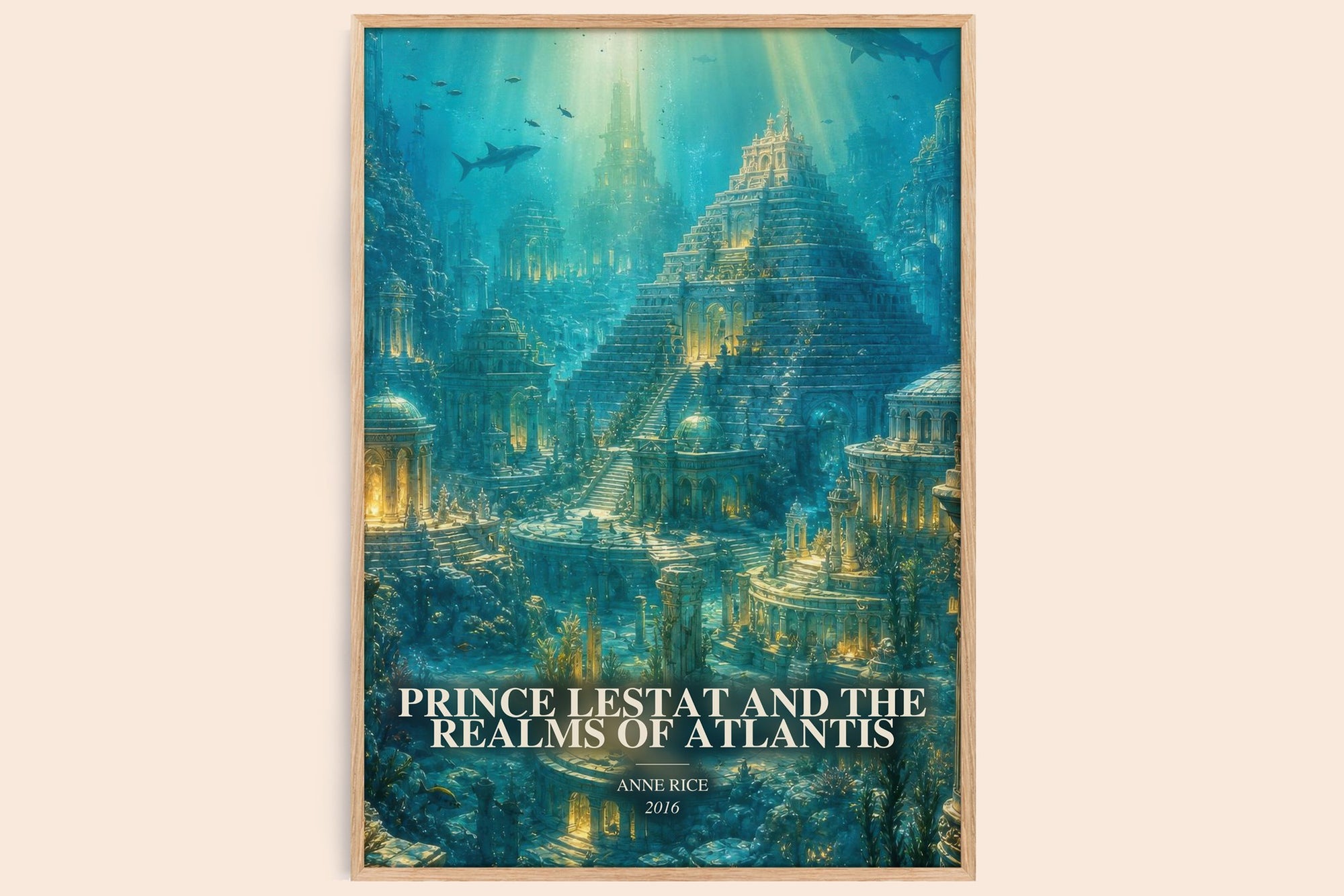 Prince Lestat And The Realms Of Atlantis watercolour book poster by Anne Rice – framed literary art print