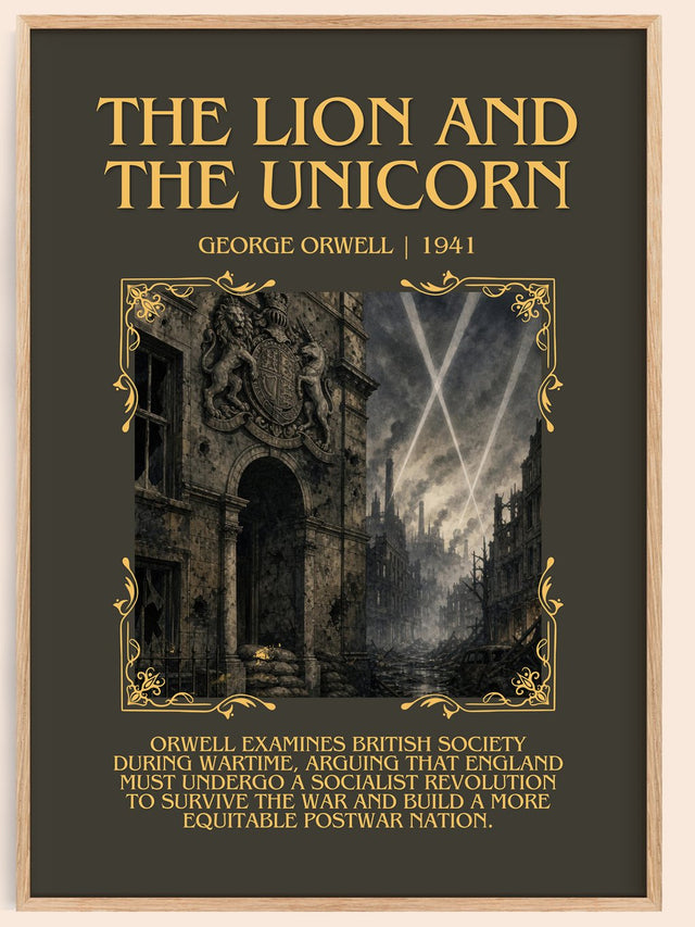 The Lion And The Unicorn Minimalist Book Poster by George Orwell