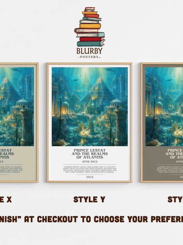 Prince Lestat And The Realms Of Atlantis bookish print in frame leaning in hallway – fantasy wall art