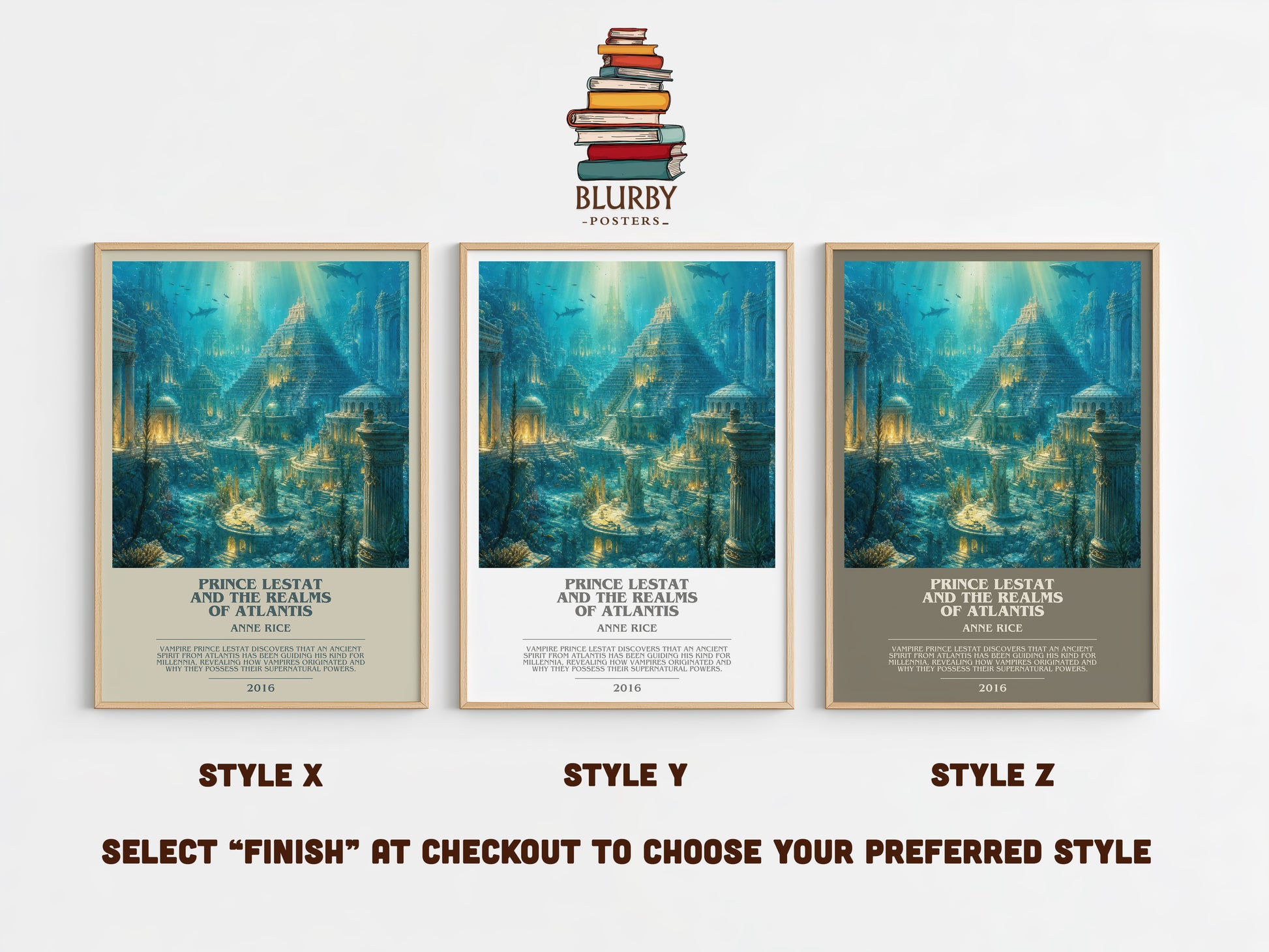 Prince Lestat And The Realms Of Atlantis bookish print in frame leaning in hallway – fantasy wall art