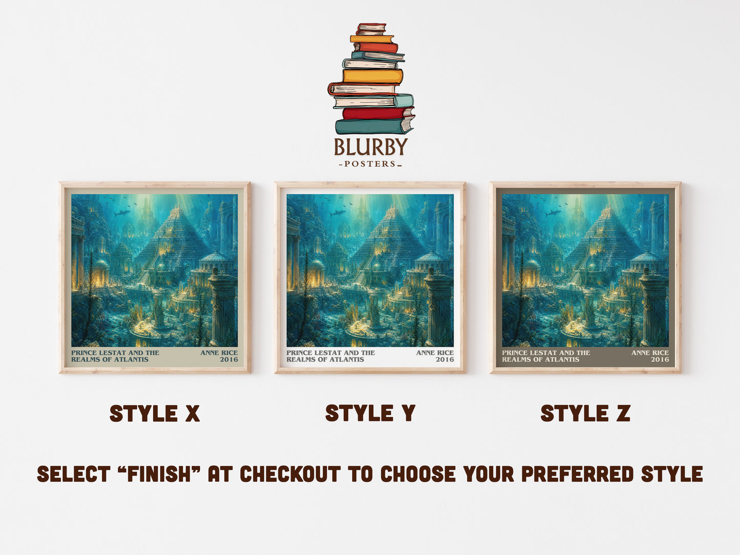 Prince Lestat And The Realms Of Atlantis literary print in frame leaning in hallway – fantasy wall art