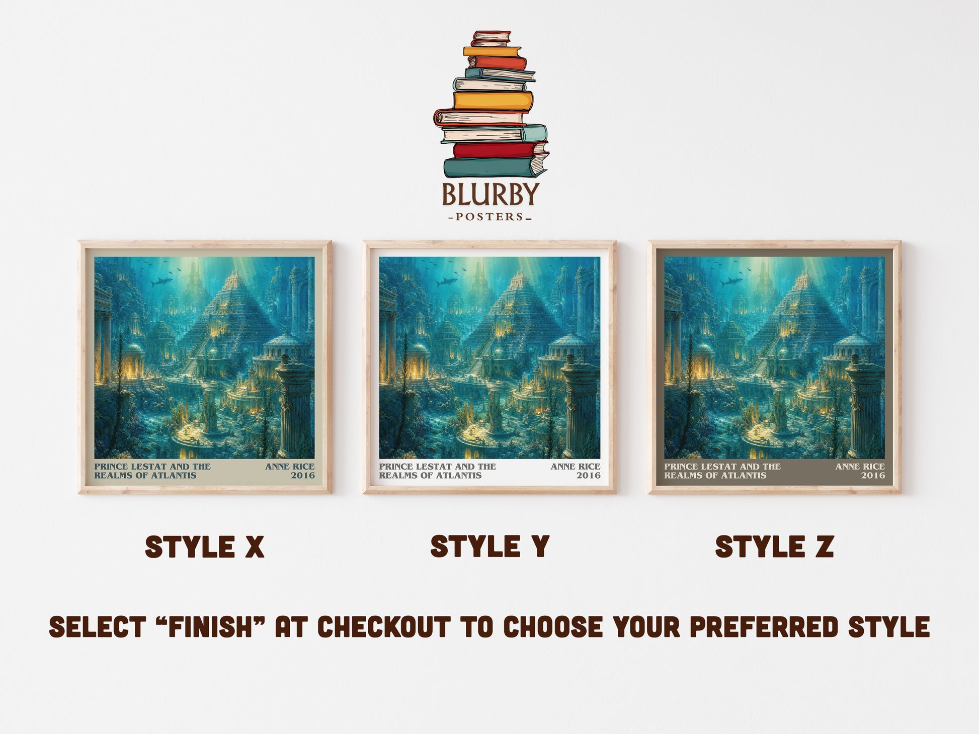 Prince Lestat And The Realms Of Atlantis literary print in frame leaning in hallway – fantasy wall art
