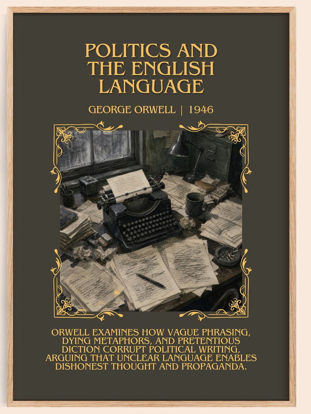Politics And The English Language Minimalist Book Poster by G. Orwell – book poster