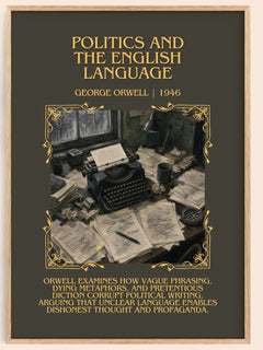 Politics And The English Language Minimalist Book Poster by G. Orwell – image 1