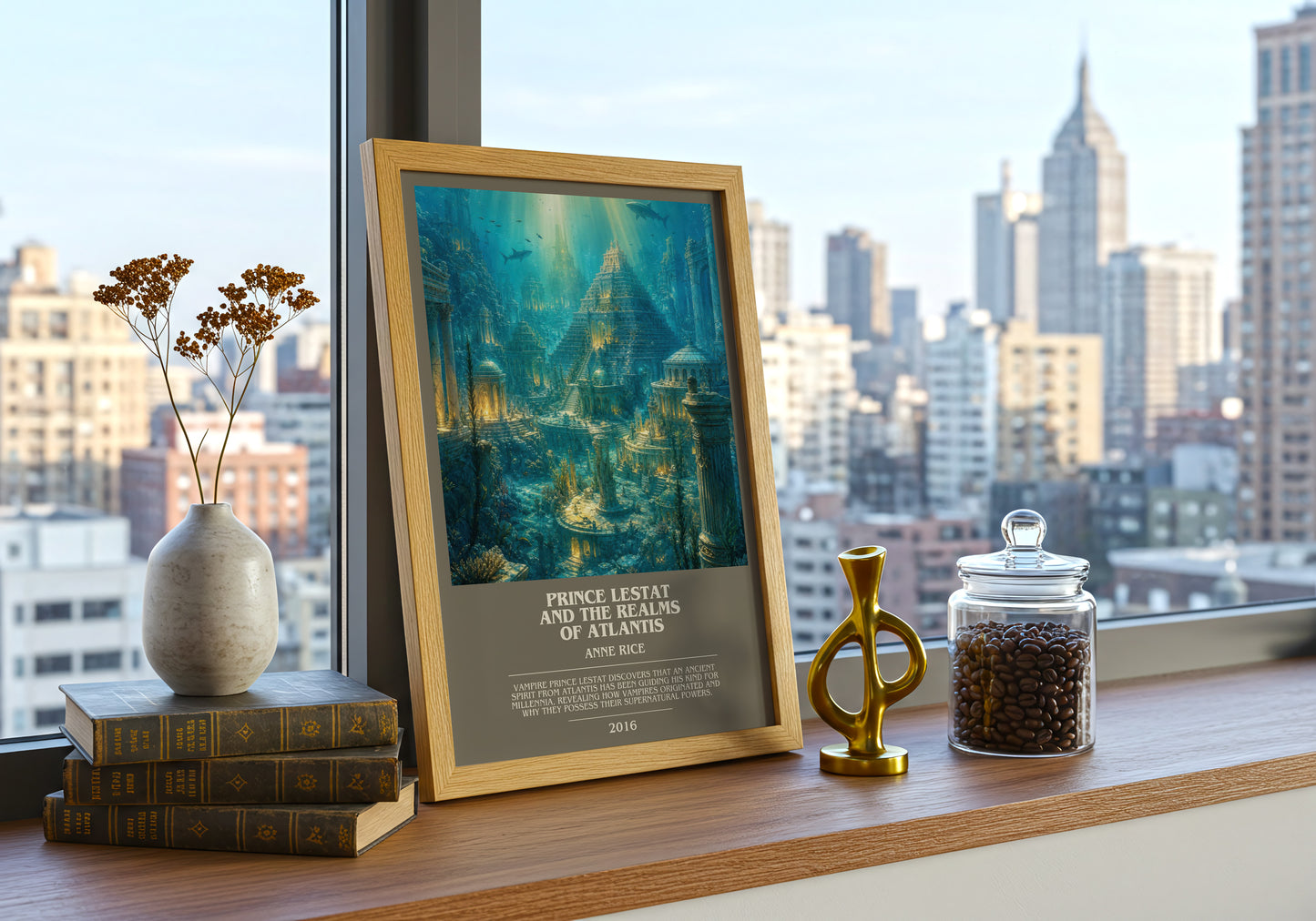 Prince Lestat And The Realms Of Atlantis bookish print framed by window – literary home decor