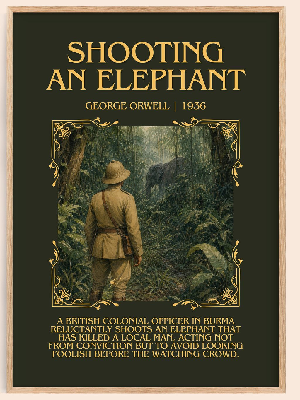 Shooting An Elephant Minimalist Book Poster by George Orwell – book poster