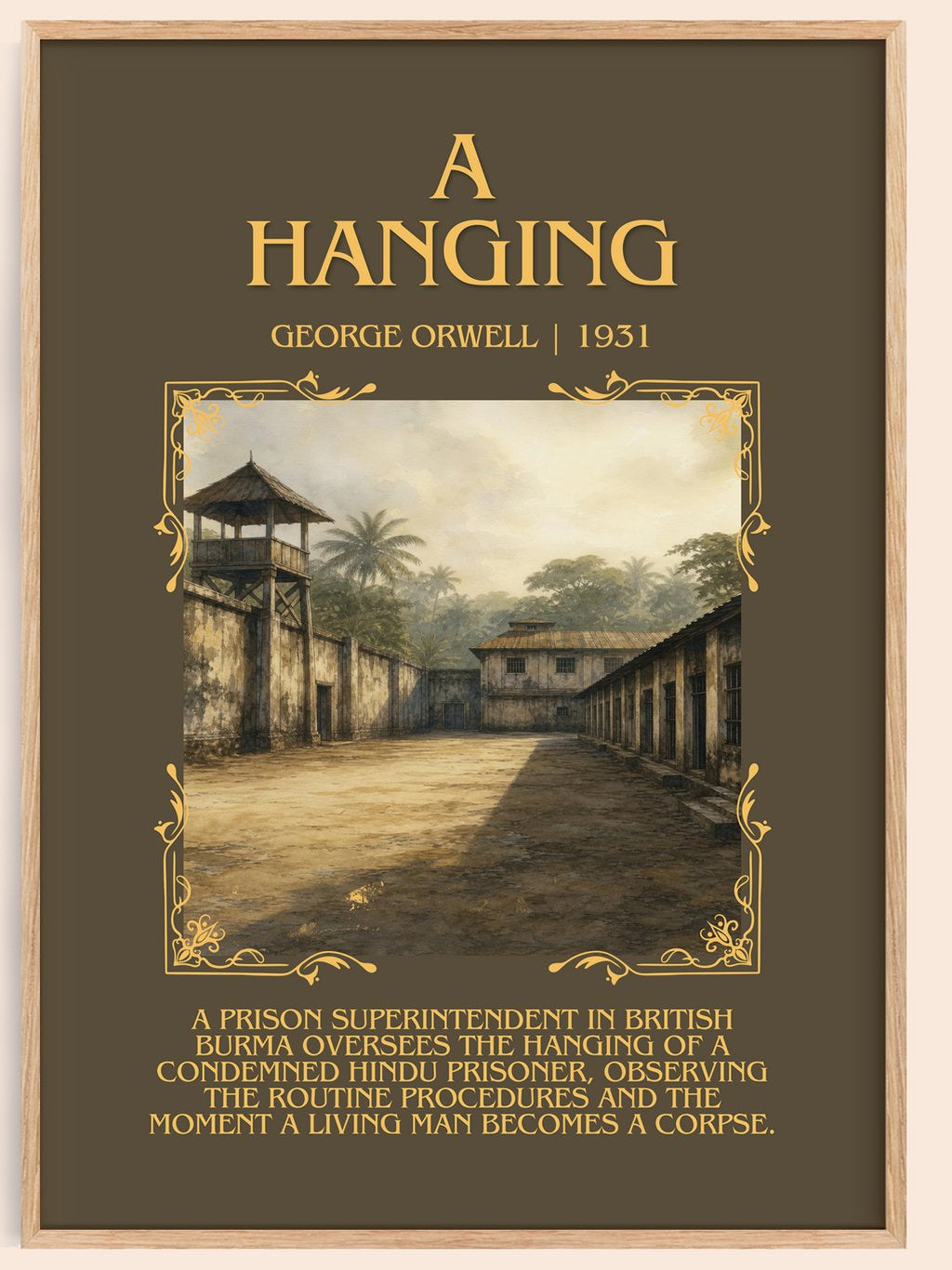 A Hanging Minimalist Book Poster by George Orwell – book poster