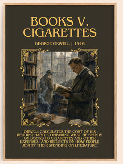 Books V. Cigarettes Minimalist Book Poster by George Orwell – image 1