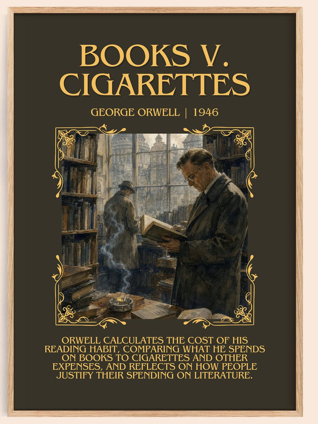 Books V. Cigarettes Minimalist Book Poster by George Orwell