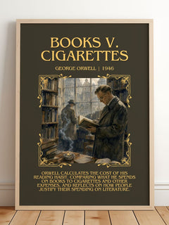 Books V. Cigarettes Minimalist Book Poster by George Orwell – image 2