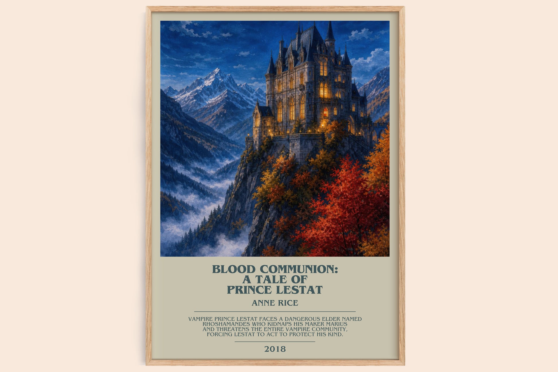 Blood Communion: A Tale Of Prince Lestat bookish book poster by Anne Rice – framed literary art print