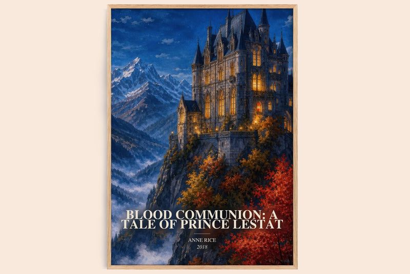 Blood Communion: A Tale Of Prince Lestat watercolour book poster by Anne Rice – framed literary art print