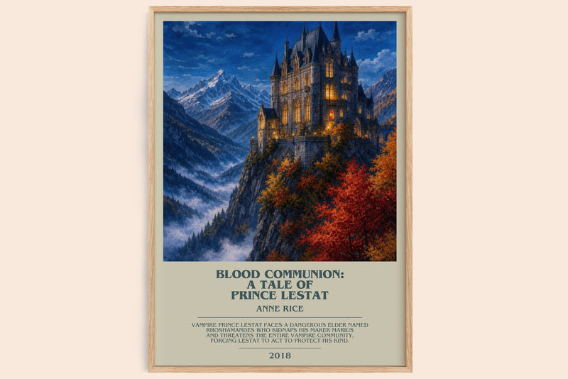 Blood Communion: A Tale Of Prince Lestat bookish book poster by Anne Rice – framed literary art print