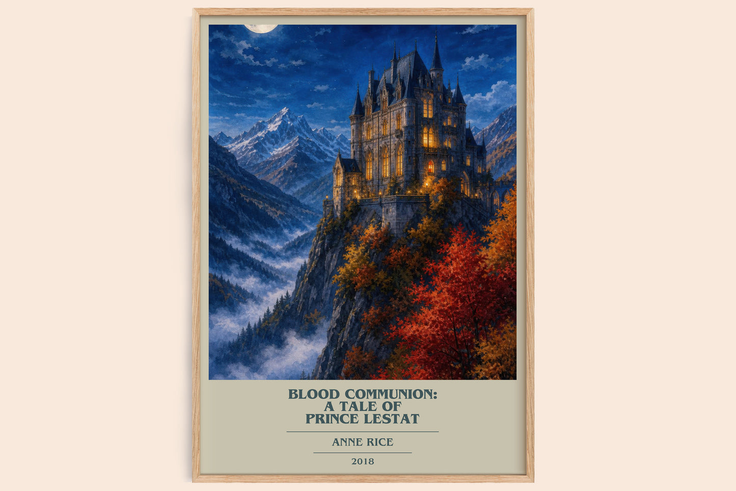 Blood Communion: A Tale Of Prince Lestat book cover book poster by Anne Rice – framed literary art print