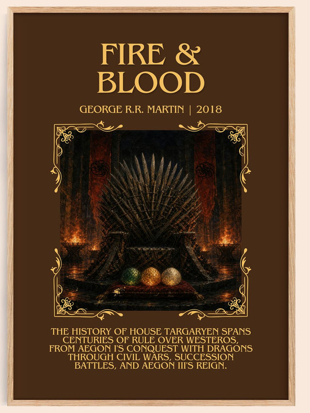 Fire & Blood Minimalist Book Poster by George R.R. Martin