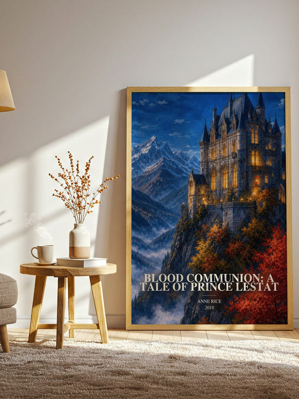 Blood Communion: A Tale Of Prince Lestat watercolour print in frame leaning in hallway – gothic wall art