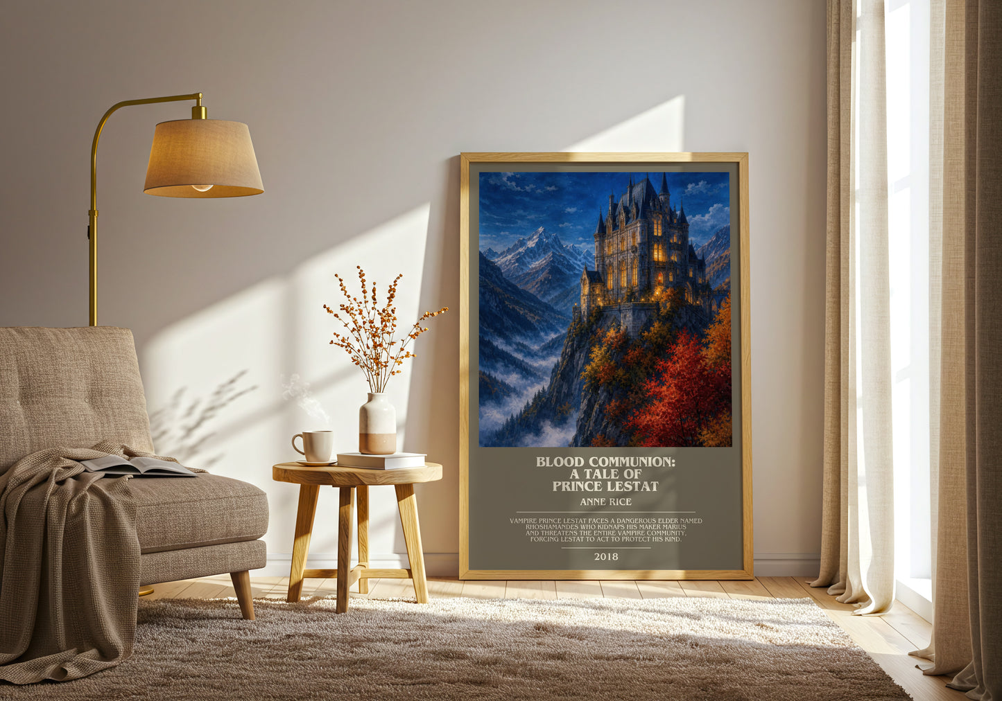 Blood Communion: A Tale Of Prince Lestat bookish print on bookshelf – Anne Rice fan gift