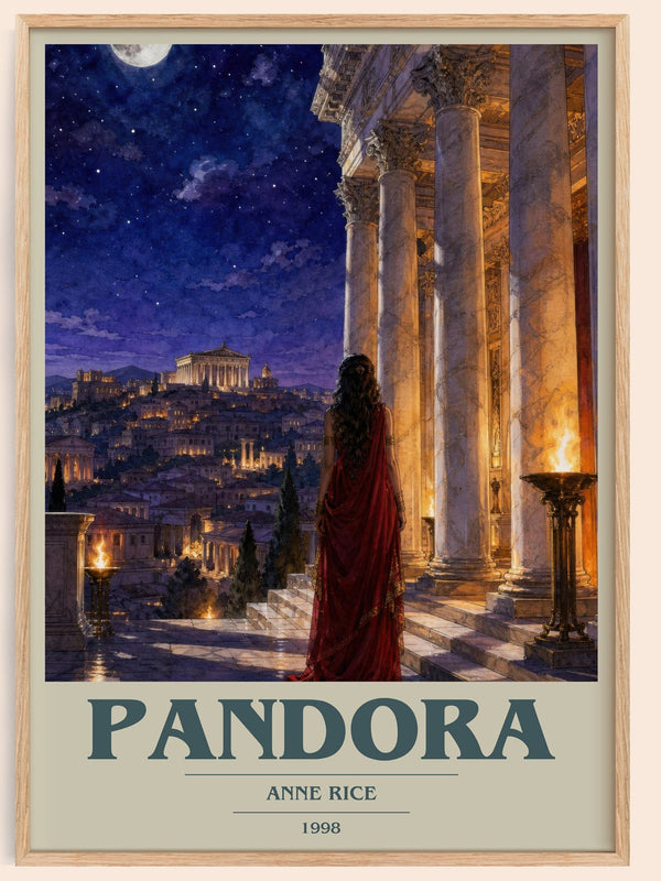 Pandora book cover book poster by Anne Rice – framed literary art print
