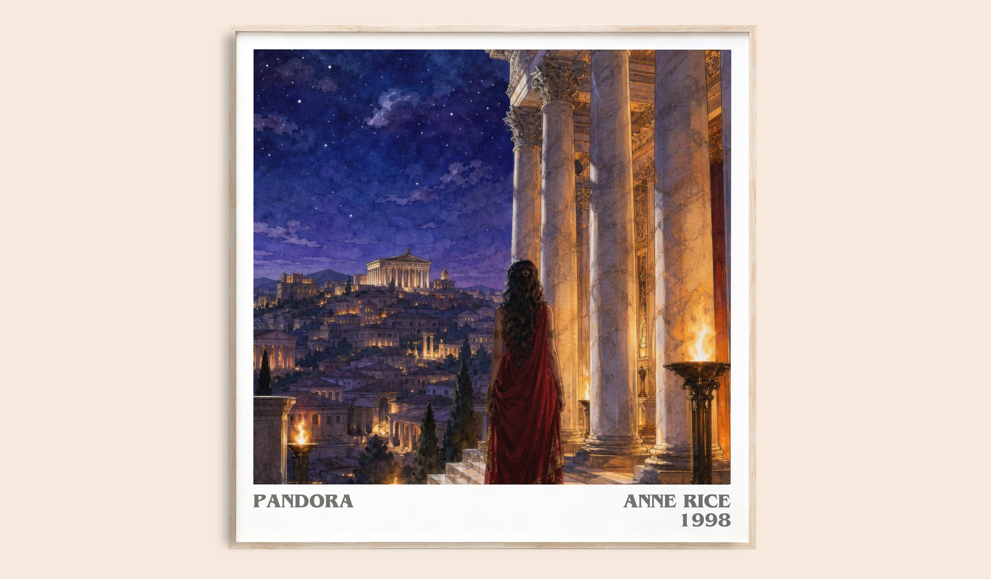 Pandora literary book poster by Anne Rice – framed literary art print