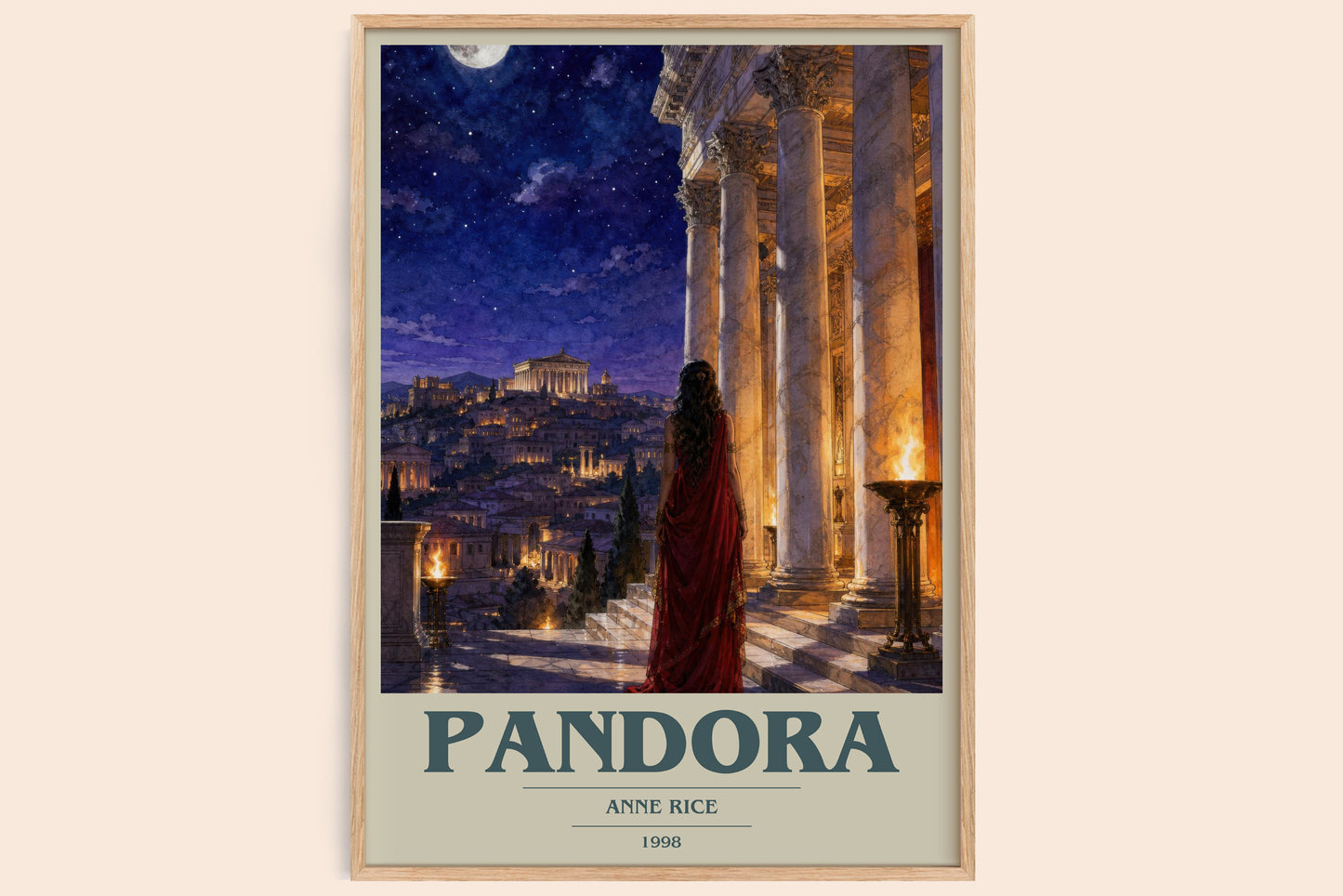 Pandora book cover book poster by Anne Rice – framed literary art print