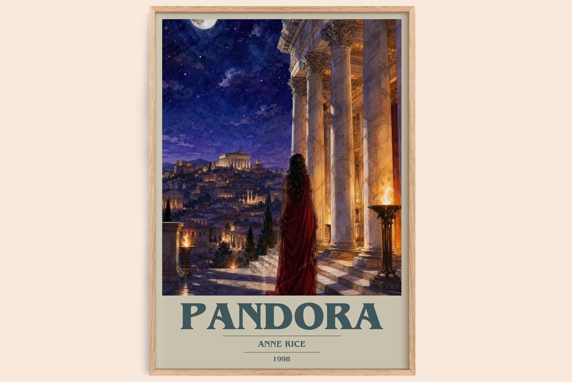 Pandora book cover book poster by Anne Rice – framed literary art print