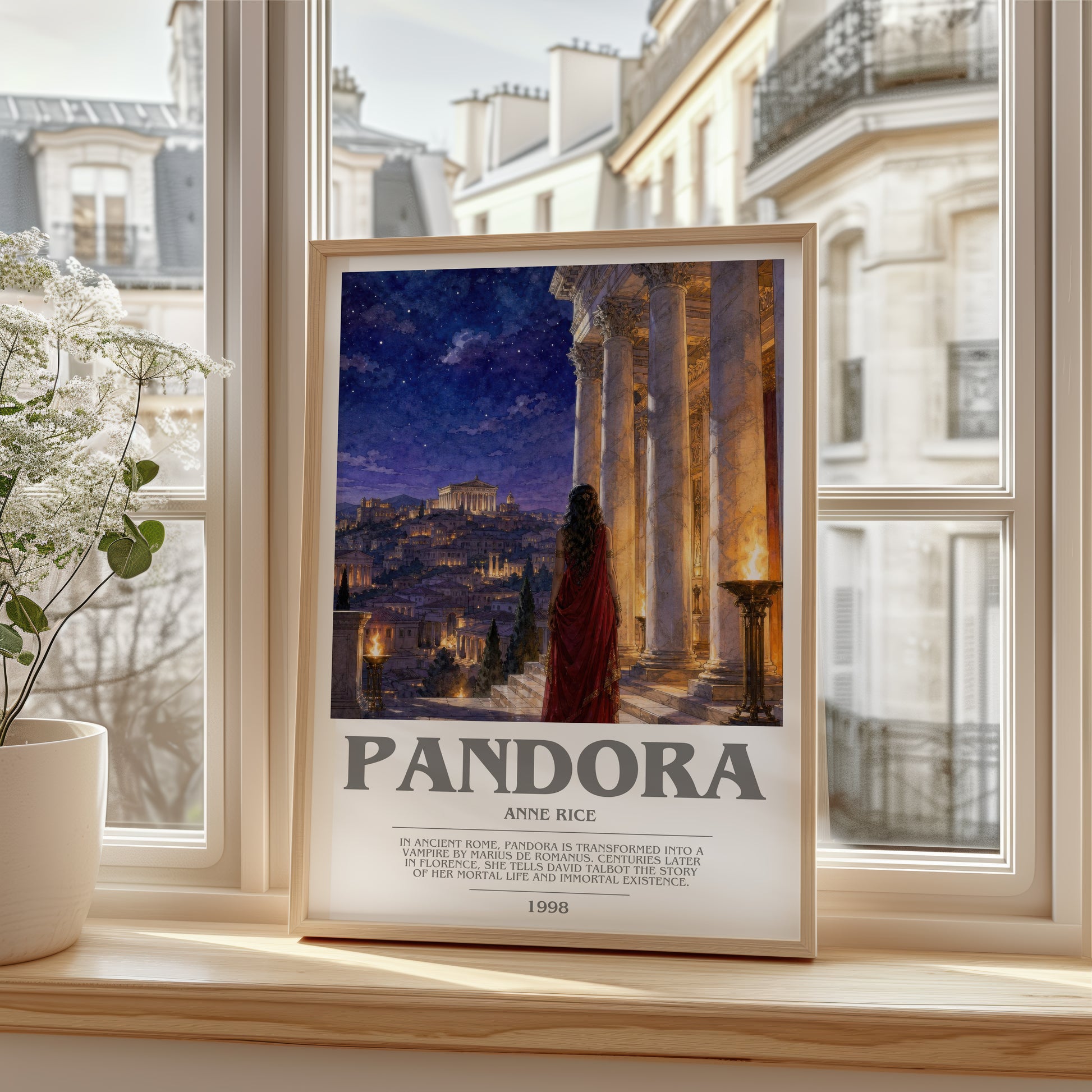 Pandora bookish poster colour and style options – Anne Rice book art