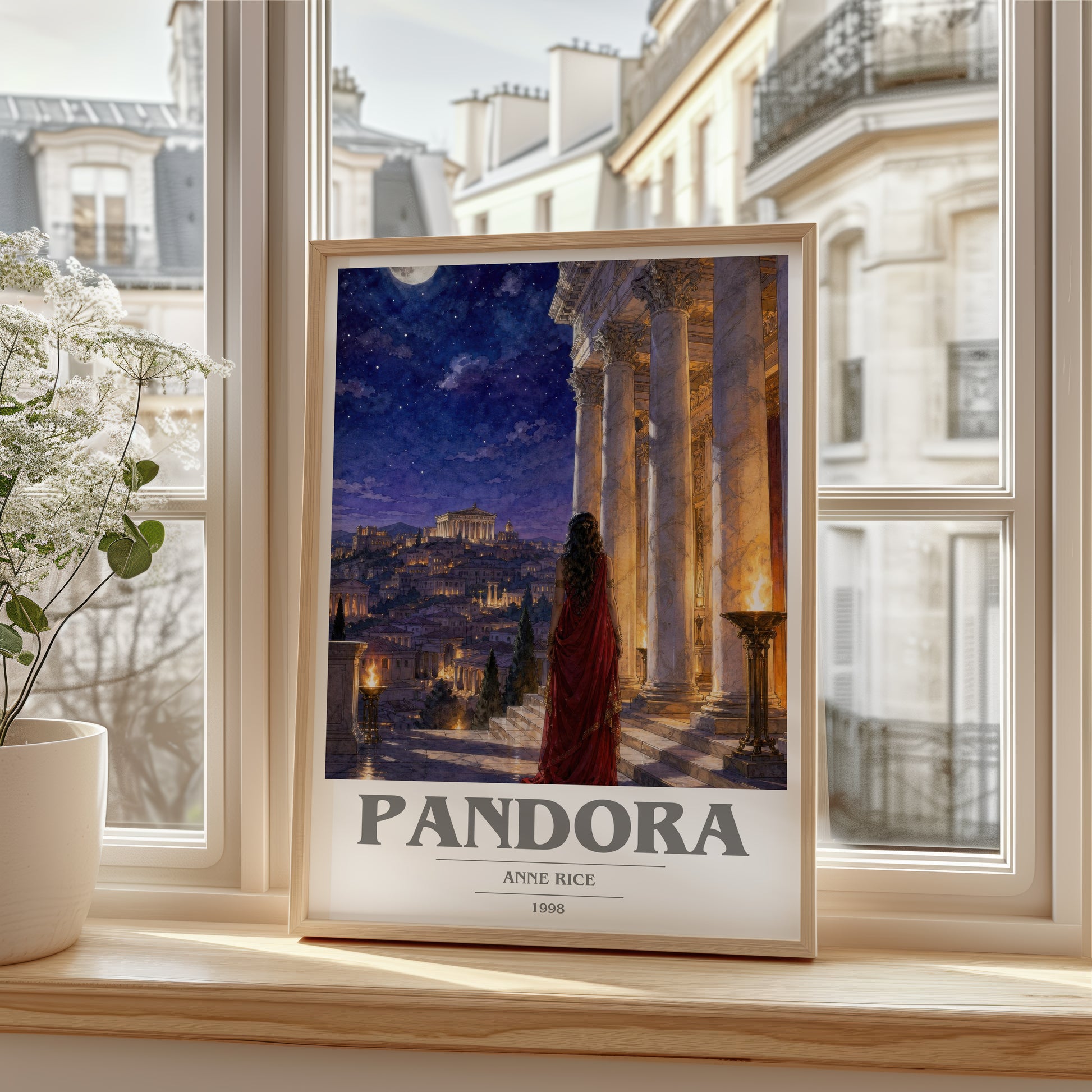 Pandora book cover poster colour and style options – Anne Rice book art