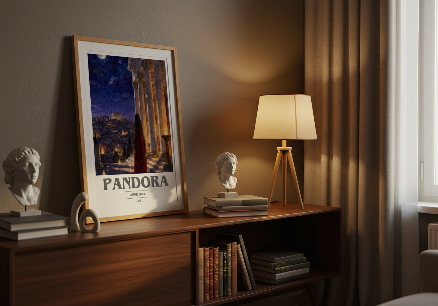 Pandora book cover book poster framed on wall – horror wall art