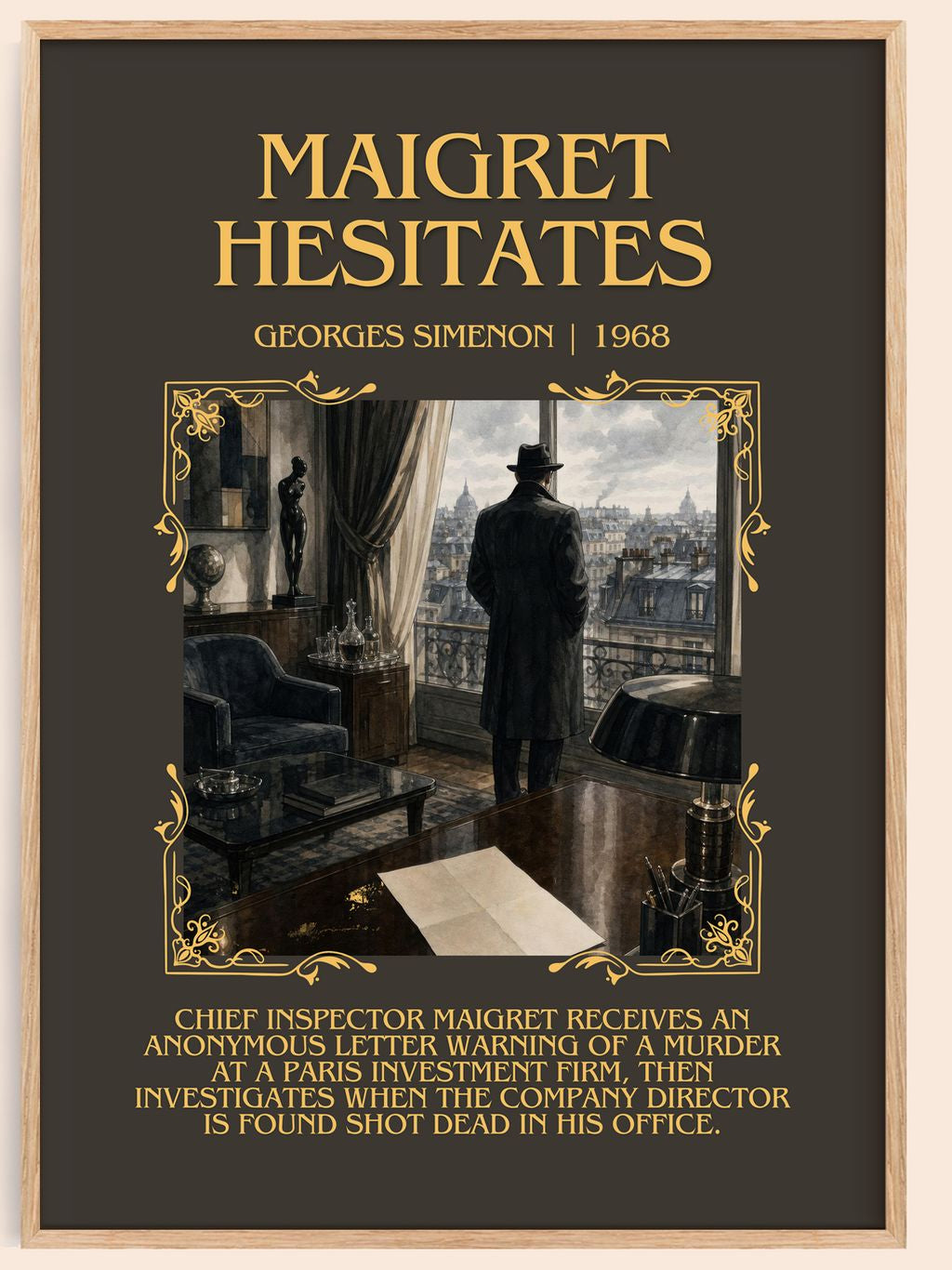 Maigret Hesitates Minimalist Book Poster by Georges Simenon – book poster