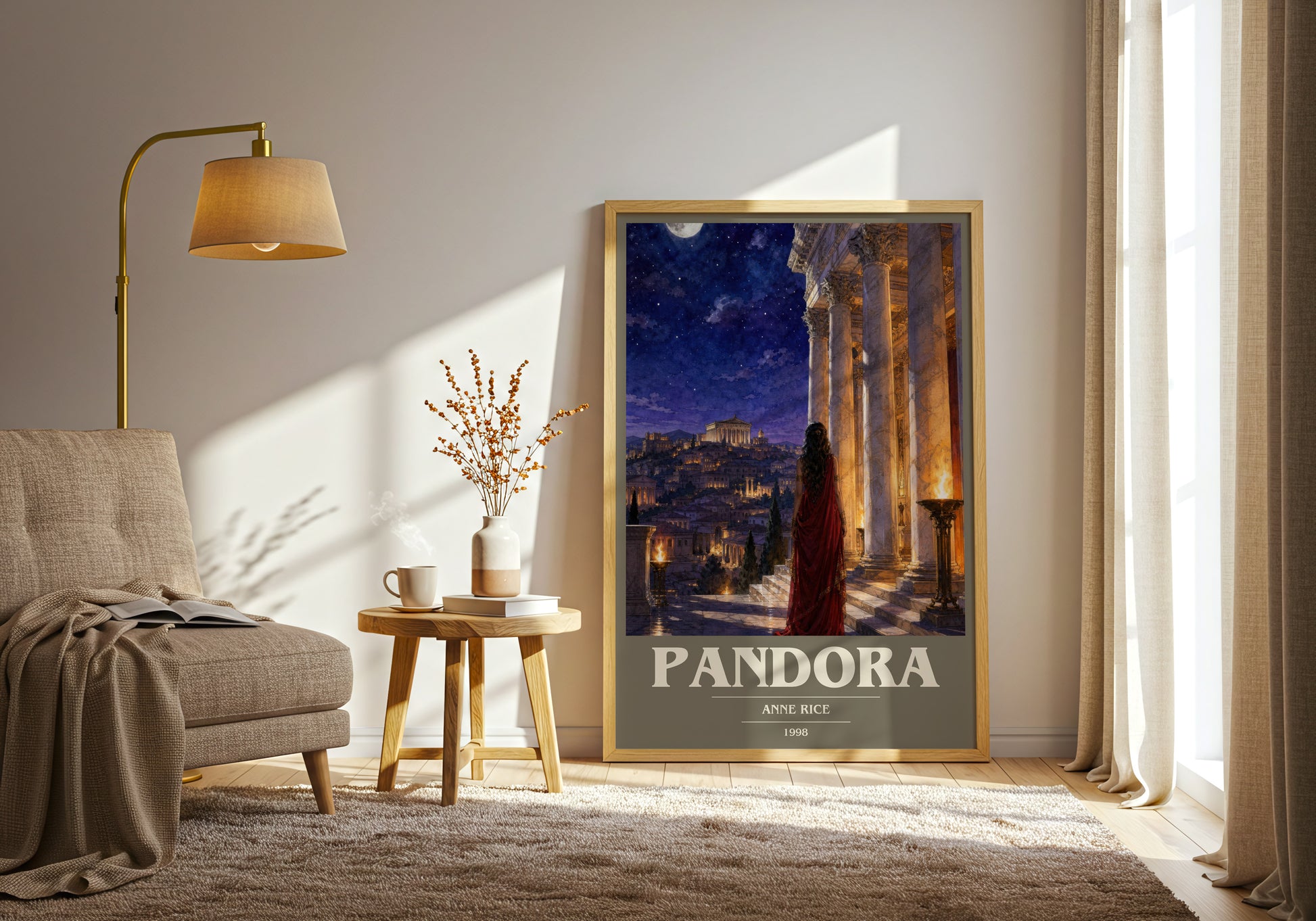 Pandora book cover print on bookshelf – Anne Rice fan gift