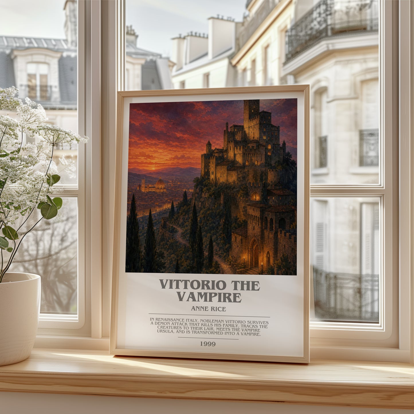 Vittorio The Vampire bookish poster colour and style options – Anne Rice book art