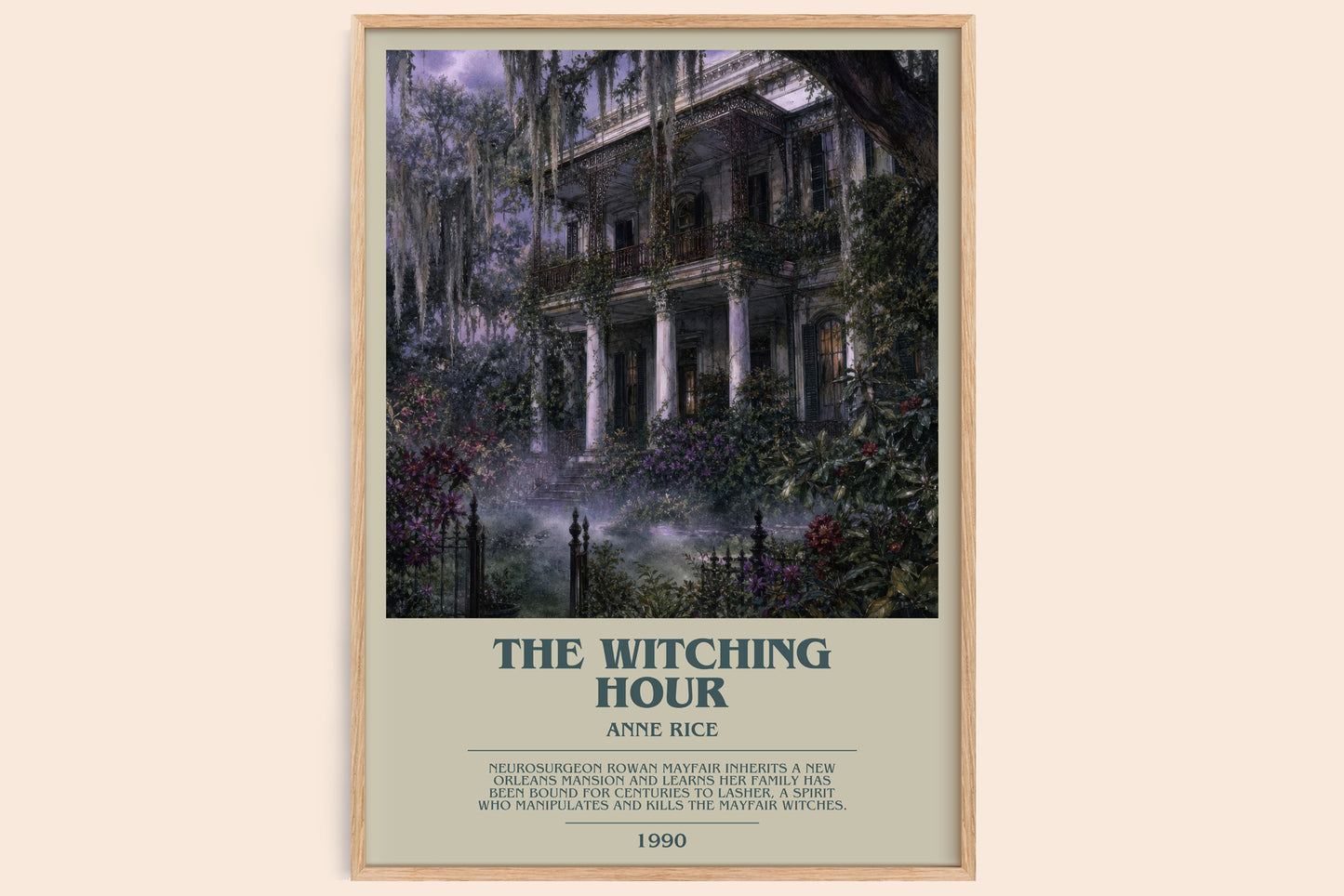 The Witching Hour bookish book poster by Anne Rice – framed literary art print