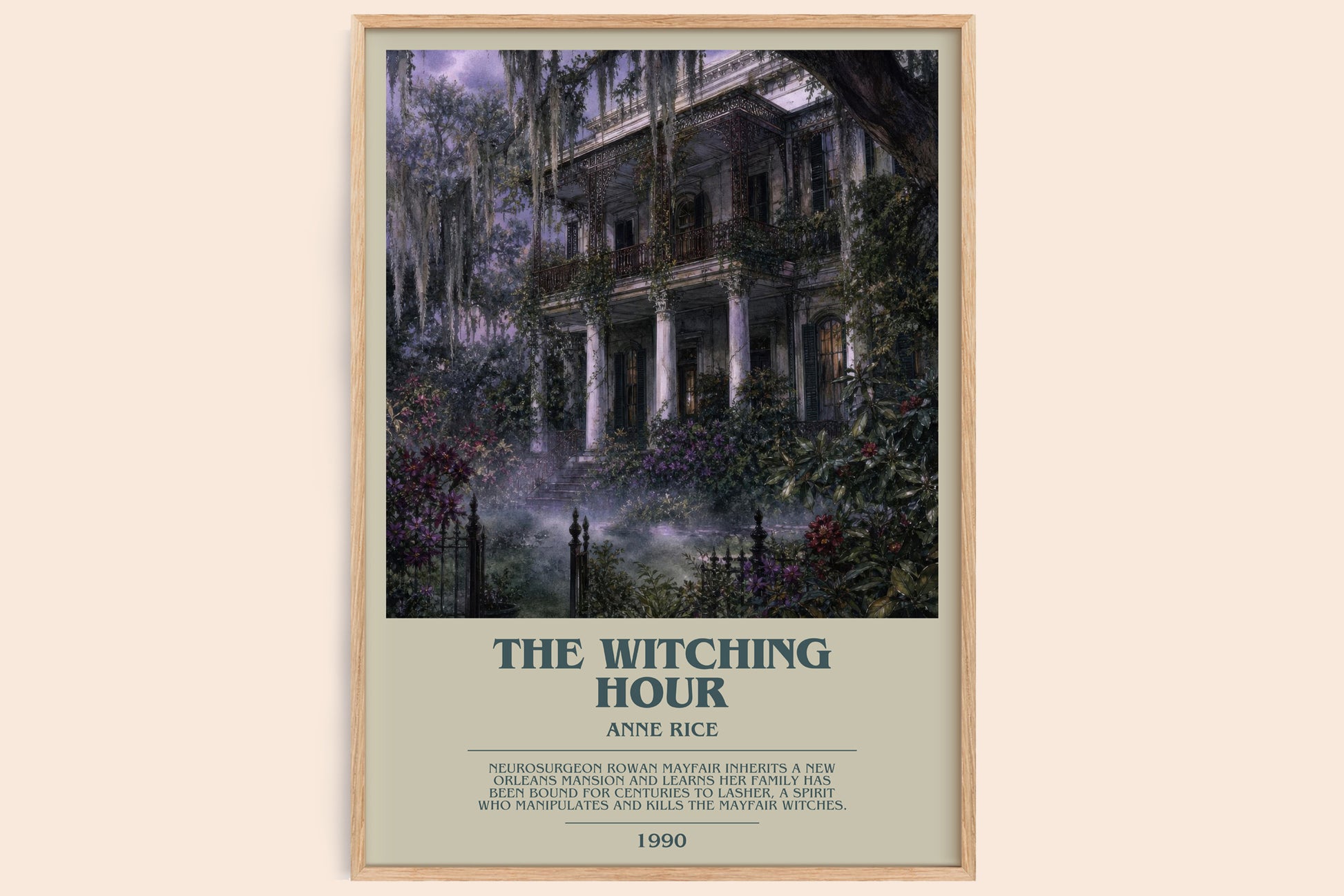 The Witching Hour bookish book poster by Anne Rice – framed literary art print