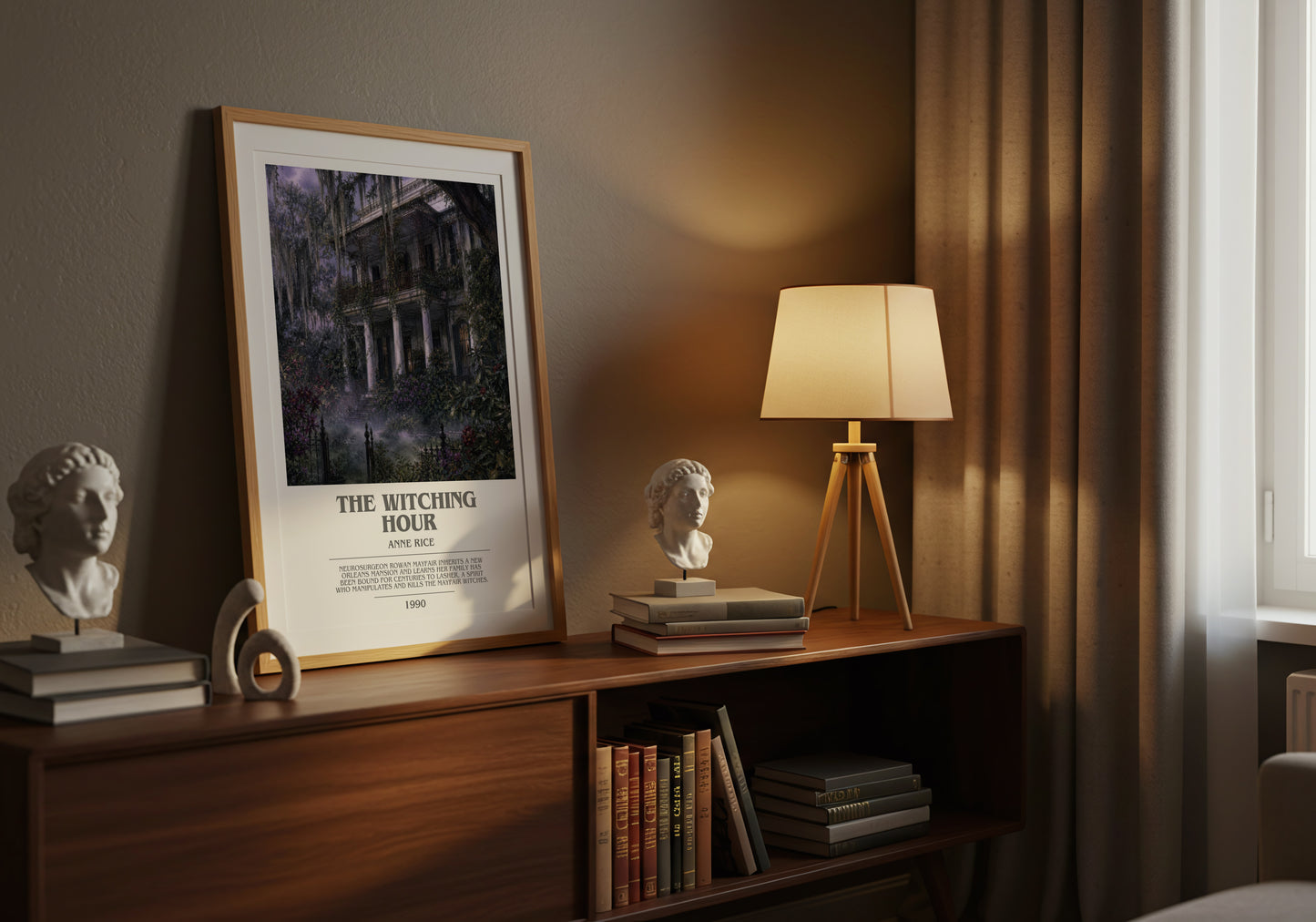 The Witching Hour bookish book poster framed on wall – gothic wall art