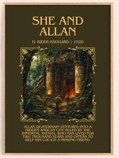 She And Allan Minimalist Book Poster by H. Rider Haggard – book poster